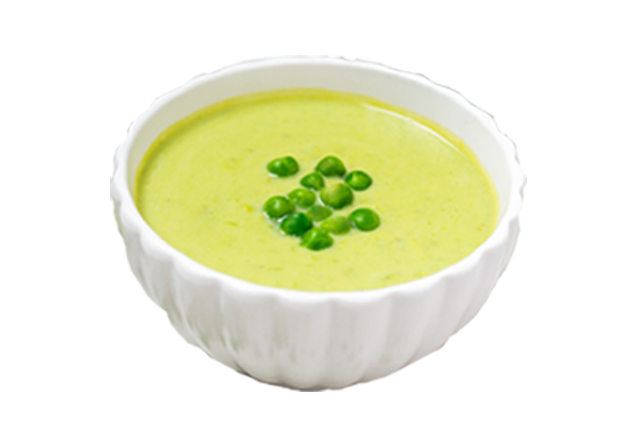 Pea courgette purée